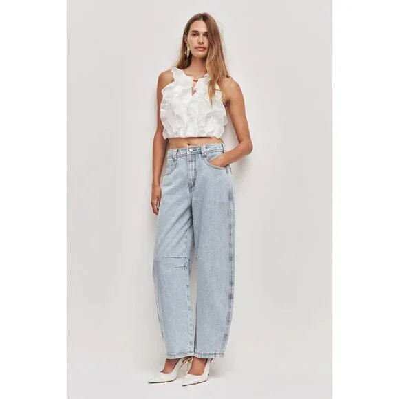 Aje Briar Barrel Jean Style 26RE3015 in Light Wash Blue